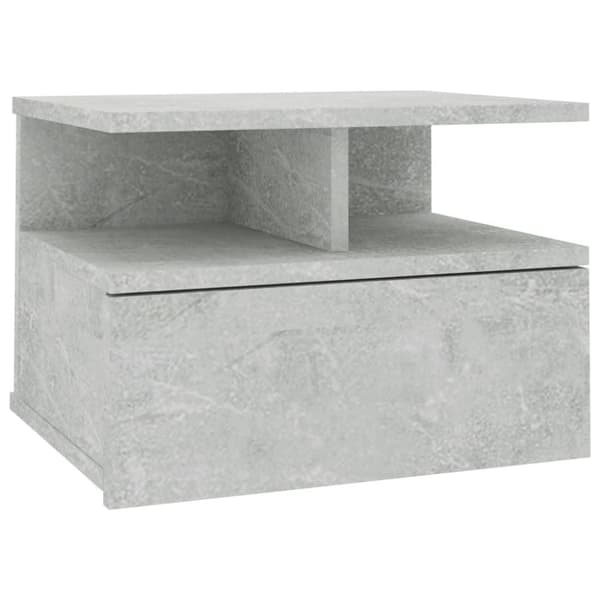 vidaXL Kelluva yöpöytä betoninharmaa 40x31x27 cm tekninen puu