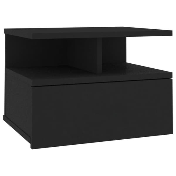 vidaXL svævende natbord 40 x 31 x 27 cm konstrueret træ sort