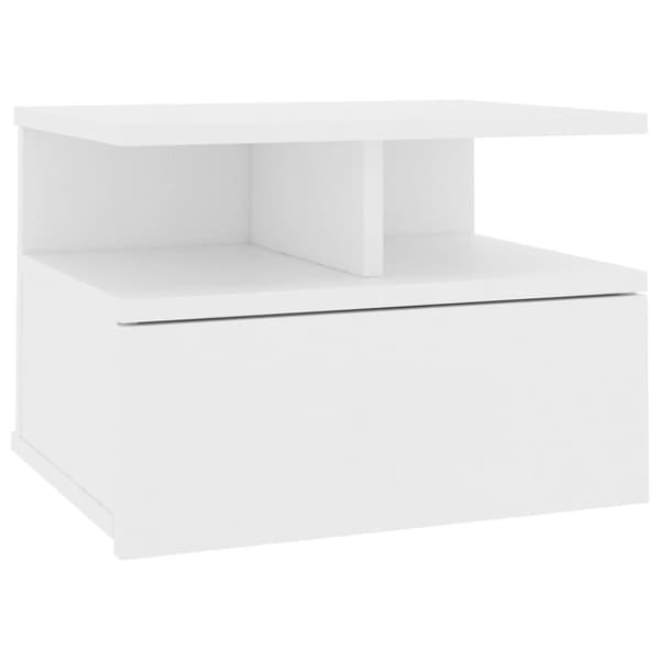 vidaXL væghængt natbord 40x31x27 cm konstrueret træ hvid