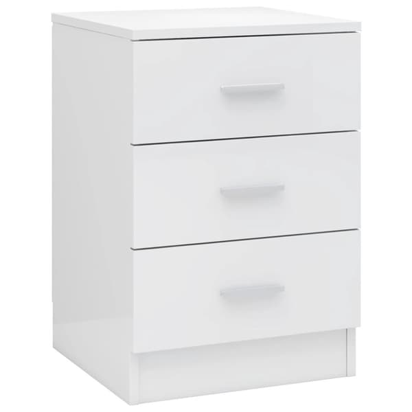 vidaXL sengeskab 38 x 35 x 56 cm spånplade hvid højglans