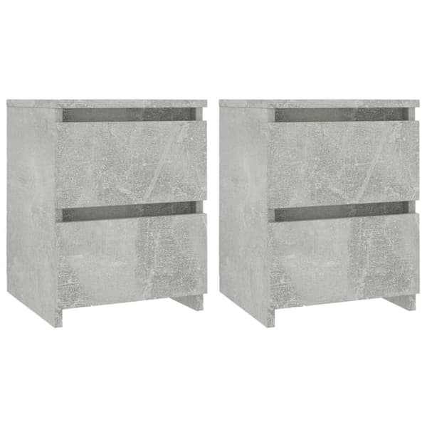 vidaXL Yöpöydät 2 kpl betoninharmaa 30x30x40 cm lastulevy