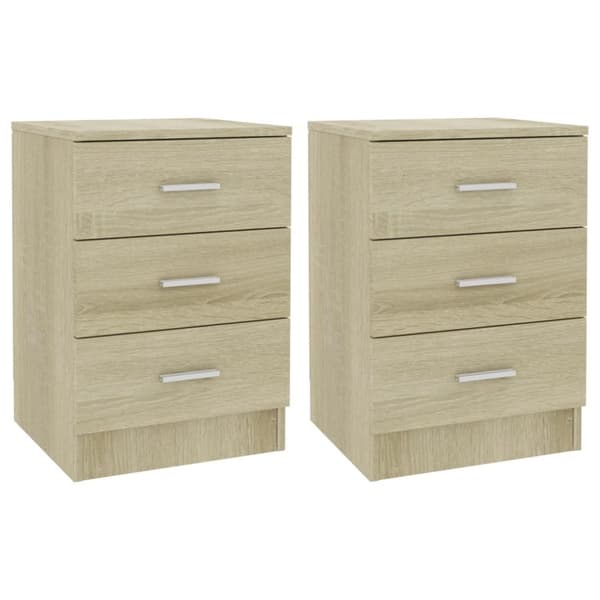vidaXL sengeskabe 2 stk. 38 x 35 x 56 cm spånplade sonoma-eg