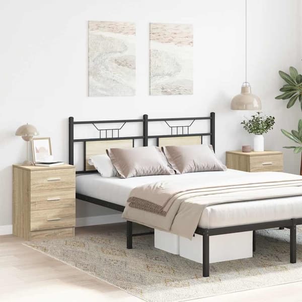vidaXL sengeskabe 2 stk. 38 x 35 x 56 cm spånplade sonoma-eg