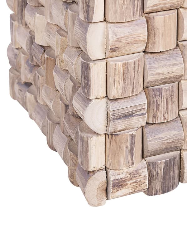 Sengebord Lyst teak Træ mosaik 32 x 32 x 43 cm Fodskammel Rustik Stil Moderne Stil