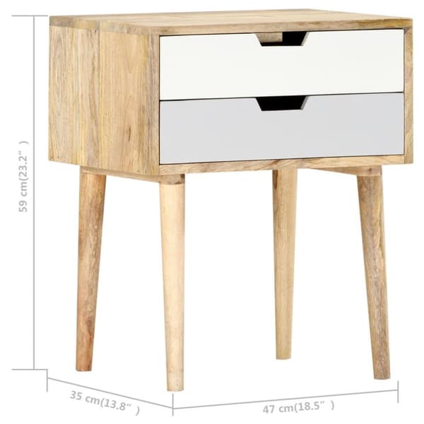 vidaXL Sängbord 47x35x59 cm massivt mangoträ