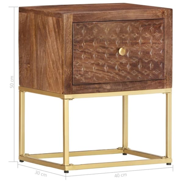 vidaXL Nattbord 40x30x50 cm heltre mango