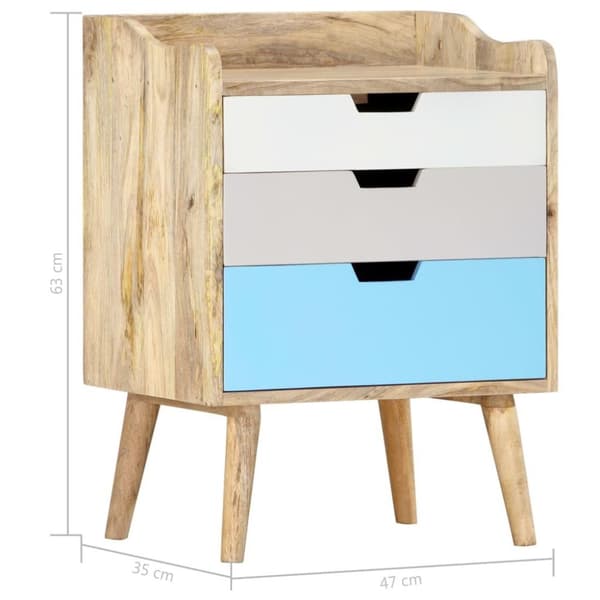 vidaXL sengeskab 47 x 35 x 63 cm massivt mangotræ