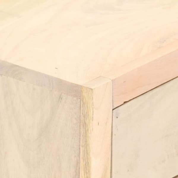 vidaXL sengebord 40x30x50 cm massivt mangotræ guldfarvet