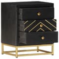 Miniatyrbilde 4 av 10: vidaXL Nattbord svart og gull 40x30x50 cm heltre mango