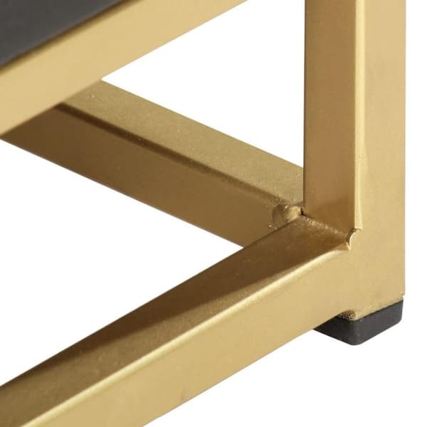 vidaXL Nattbord svart og gull 40x30x50 cm heltre mango