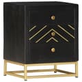 Miniatyrbilde 10 av 10: vidaXL Nattbord svart og gull 40x30x50 cm heltre mango