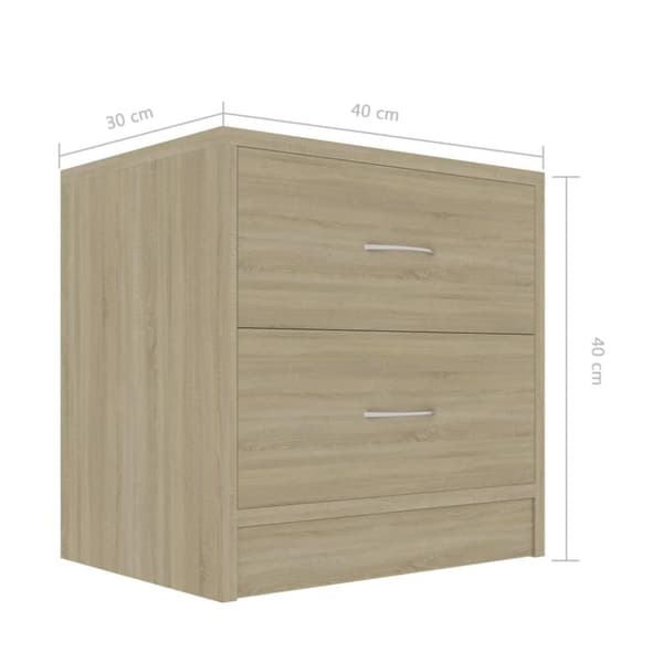 vidaXL Nattbord sonoma eik 40x30x40 cm sponplate