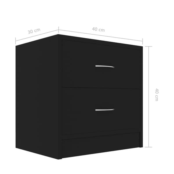 vidaXL sengeskab 40x30x40 cm spånplade sort