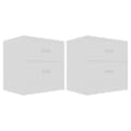 Miniatyrbilde 1 av 9: vidaXL Nattbord 2 stk hvit 40x30x40 cm sponplate