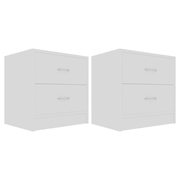 vidaXL Nattbord 2 stk hvit 40x30x40 cm sponplate