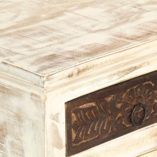 vidaXL Nattbord hvit 40x30x50 cm heltre mango