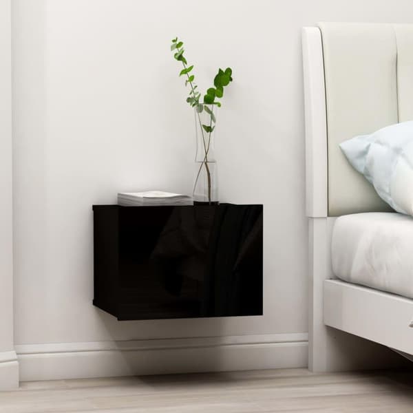 vidaXL Nattbord svart 40x30x30 cm sponplate