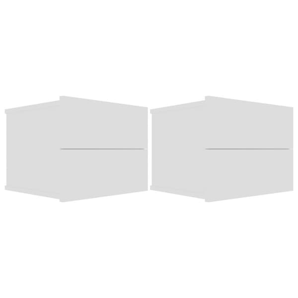 vidaXL sengeskabe 2 stk. 40x30x30 cm spånplade hvid