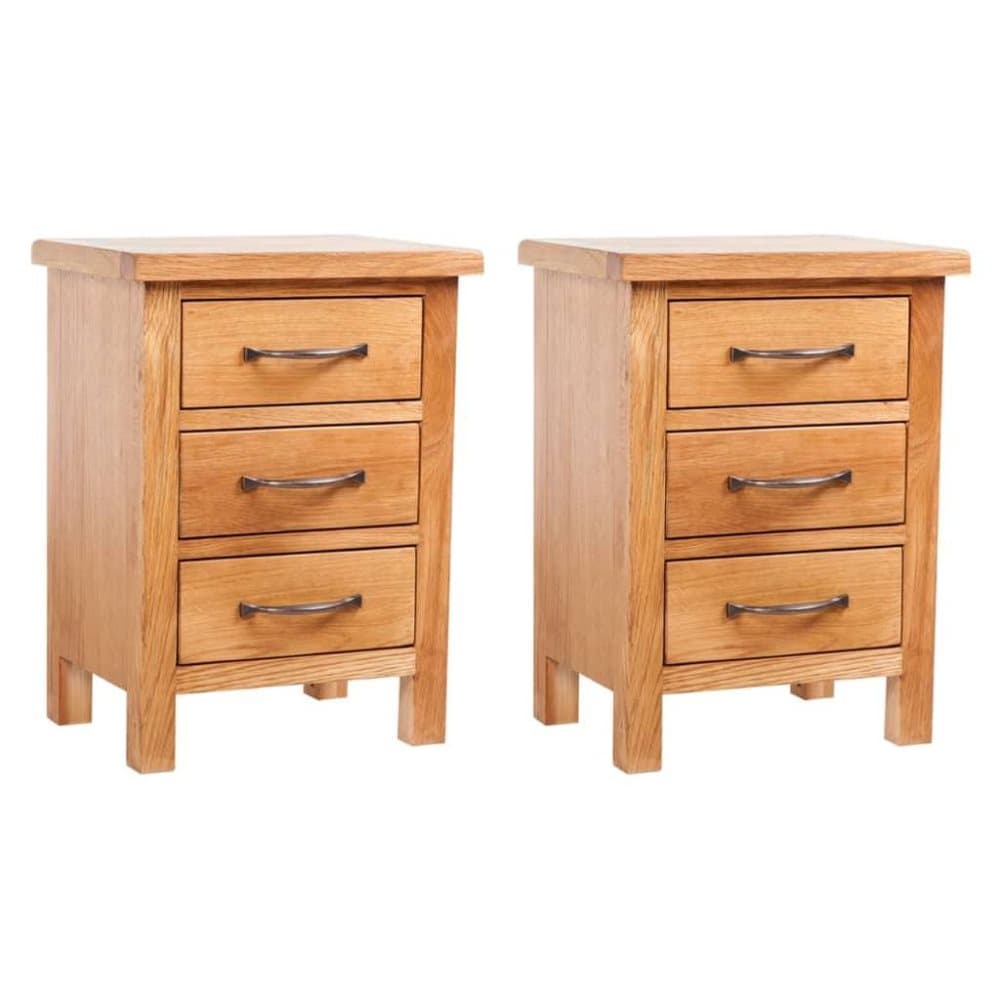 vidaXL Nattbord 2 stk 40x30x54 cm heltre eik