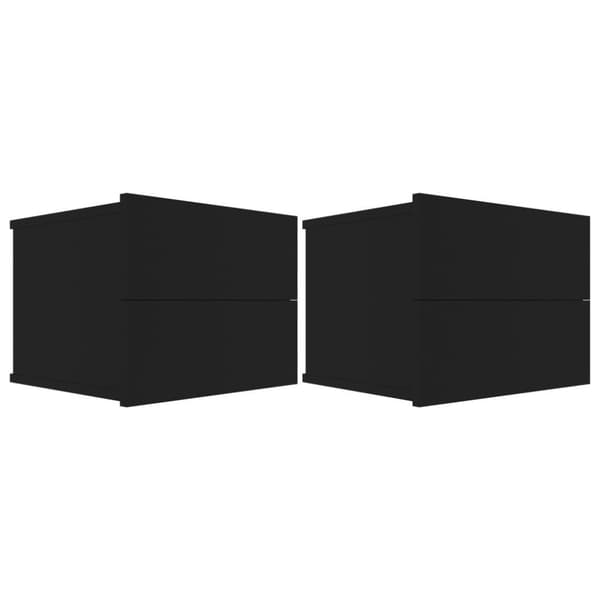 vidaXL Sängbord 2 st svart 40x30x30 cm spånskiva