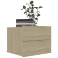 Miniatyrbillede 3 af 10: vidaXL sengeskabe 2 stk. 40x30x30 cm spånplade sonoma-eg