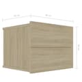 Miniatyrbillede 8 af 10: vidaXL sengeskabe 2 stk. 40x30x30 cm spånplade sonoma-eg