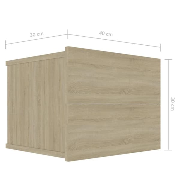 vidaXL sengeskabe 2 stk. 40x30x30 cm spånplade sonoma-eg