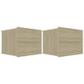 Miniatyrbillede 2 af 10: vidaXL sengeskabe 2 stk. 40x30x30 cm spånplade sonoma-eg