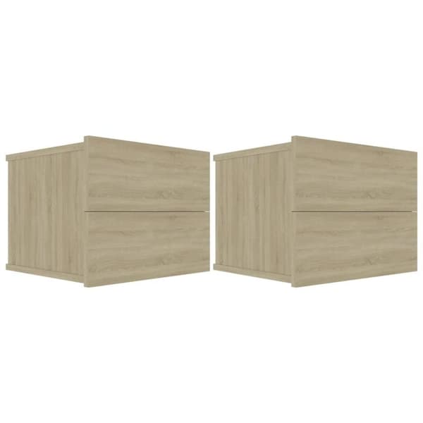 vidaXL sengeskabe 2 stk. 40x30x30 cm spånplade sonoma-eg