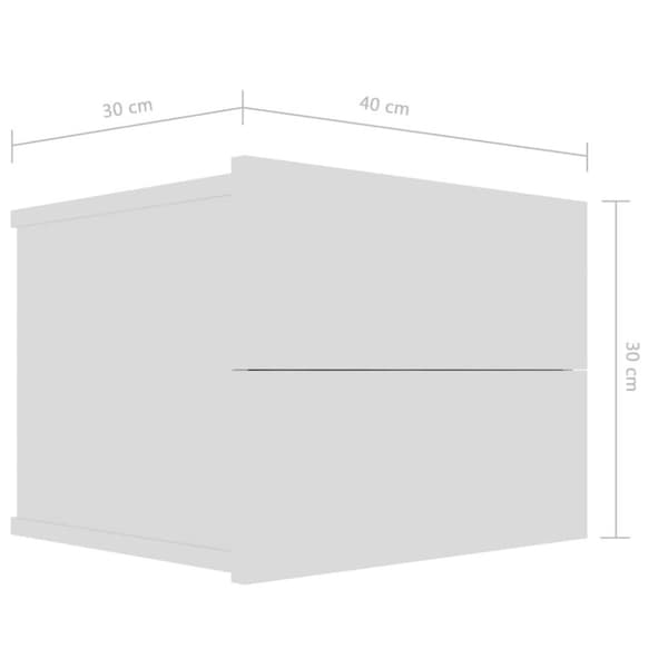 vidaXL sengeskab 40x30x30 cm spånplade hvid