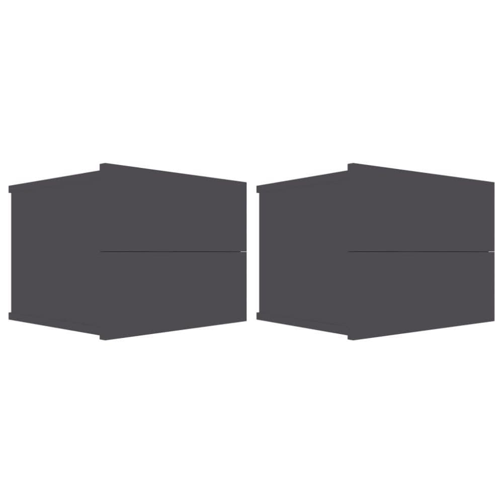 vidaXL Yöpöydät 2kpl harmaa 40x30x30 cm lastulevy