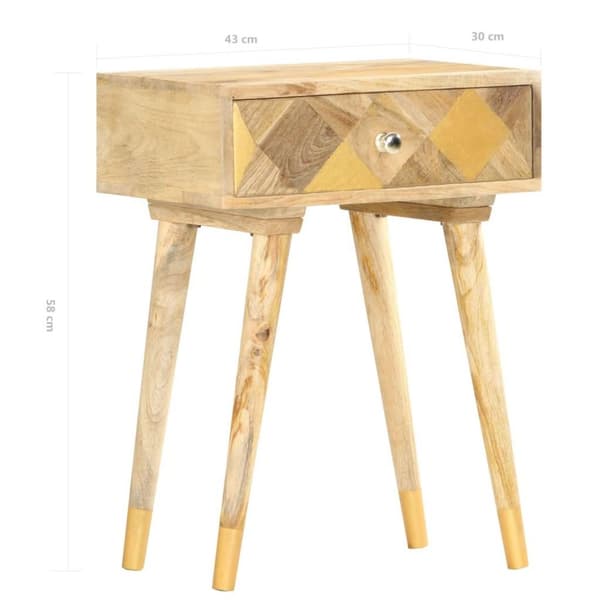vidaXL Nattbord 43x30x58 cm heltre mango