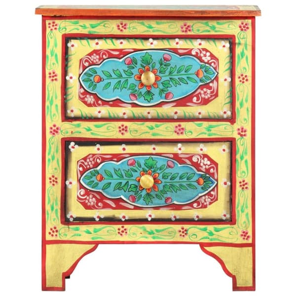 vidaXL Håndmalt nattbord 40x30x50 cm heltre mango