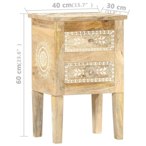 vidaXL Håndmalt nattbord 40x30x60 cm heltre mango