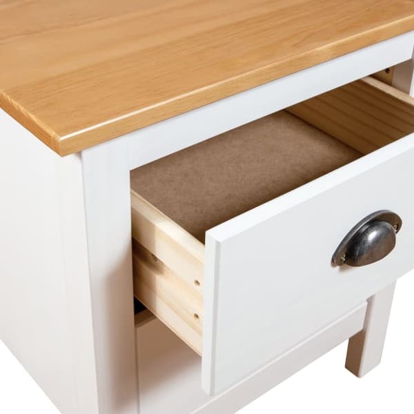 vidaXL Nattbord Hill hvit 46x35x49,5 cm heltre furu