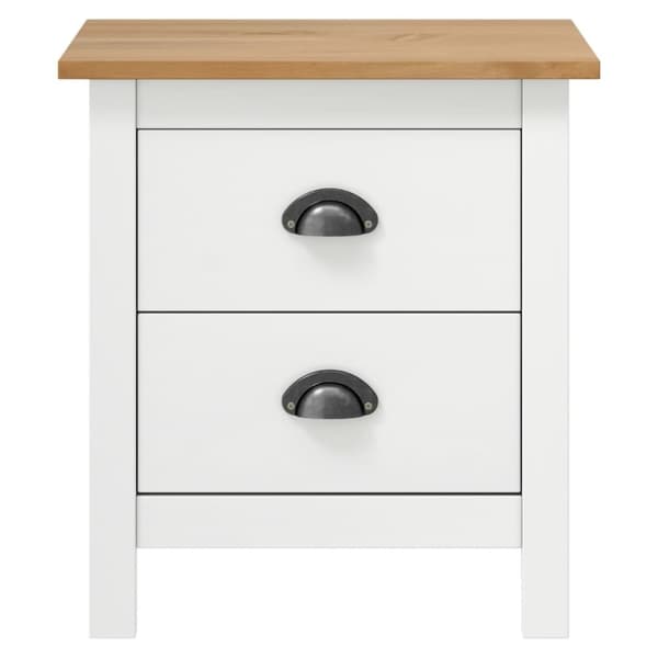 vidaXL Nattbord Hill hvit 46x35x49,5 cm heltre furu