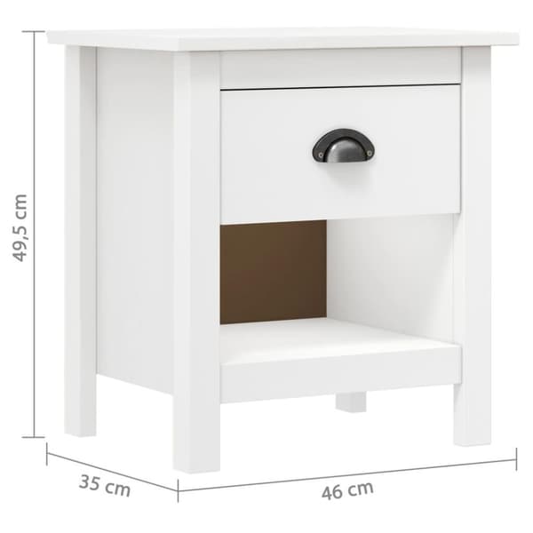 vidaXL sengebord Hill 2 stk. 46x35x49,5 cm massivt fyrretræ