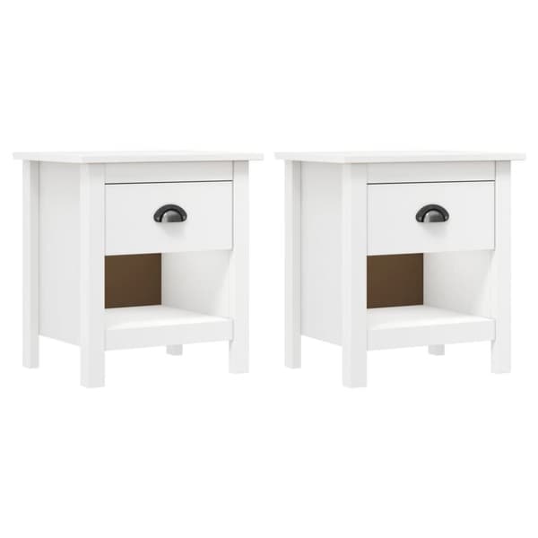 vidaXL sengebord Hill 2 stk. 46x35x49,5 cm massivt fyrretræ