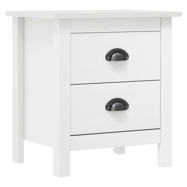 vidaXL sengebord Hill 2 stk. 46x35x49,5 cm massivt fyrretræ hvid