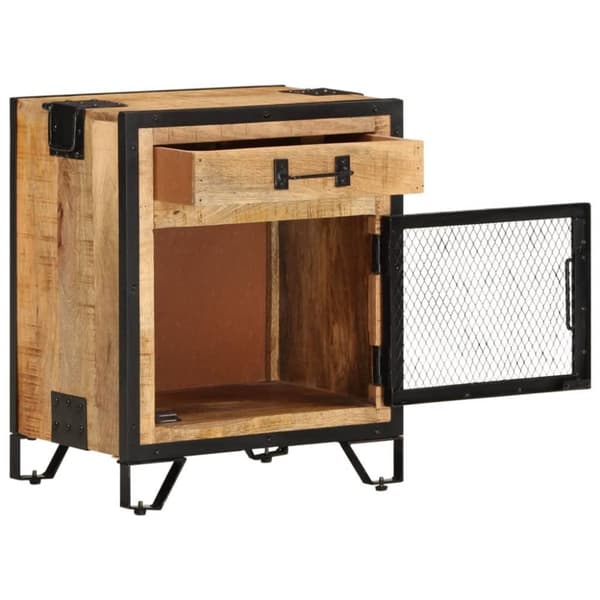 vidaXL sengeskab 43x30x51 cm massivt ru mangotræ