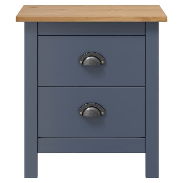 vidaXL Nattbord Hill 2 stk grå 46x35x49,5 cm heltre furu