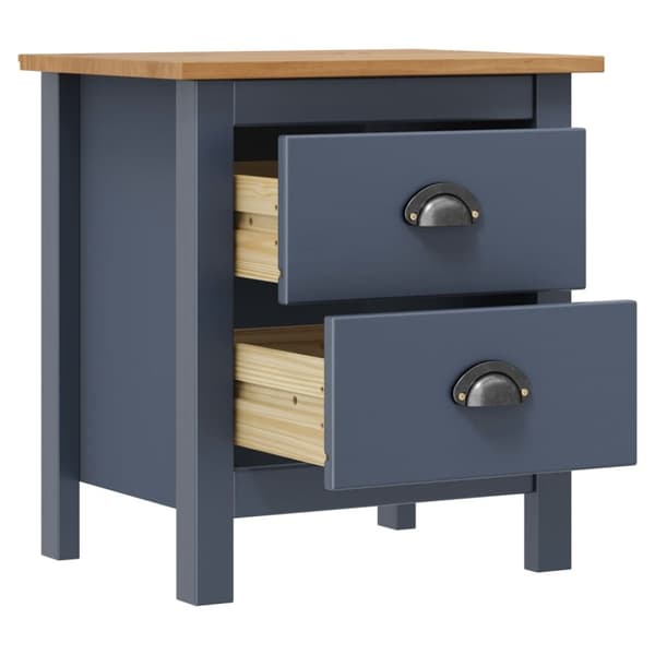 vidaXL Nattbord Hill 2 stk grå 46x35x49,5 cm heltre furu