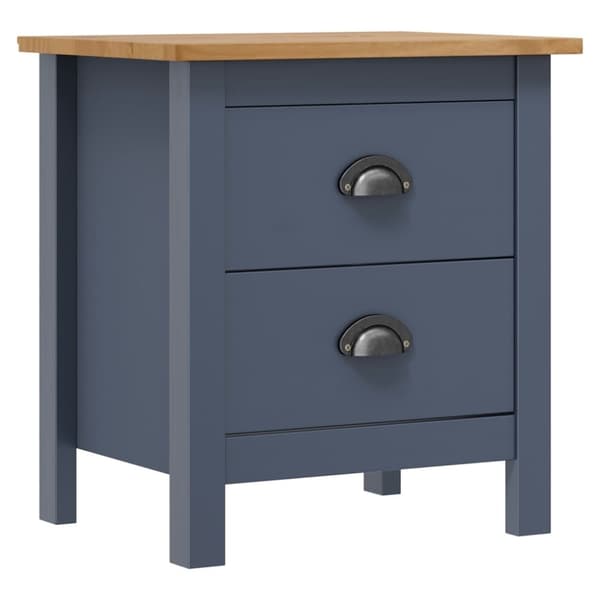 vidaXL Nattbord Hill 2 stk grå 46x35x49,5 cm heltre furu