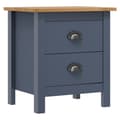 Miniatyrbilde 2 av 5: vidaXL Nattbord Hill 2 stk grå 46x35x49,5 cm heltre furu