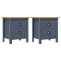Miniatyrbilde 1 av 5: vidaXL Nattbord Hill 2 stk grå 46x35x49,5 cm heltre furu