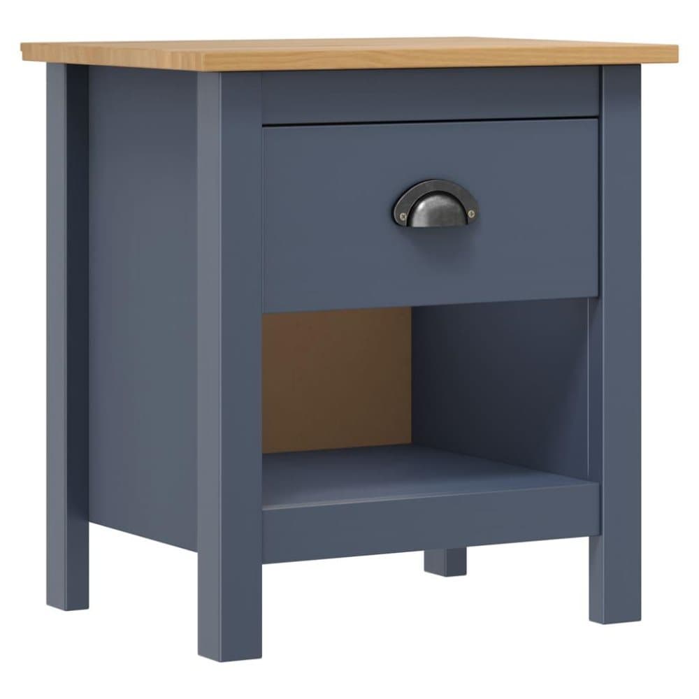 vidaXL Nattbord Hill Range grå 46x35x49,5 cm heltre furu