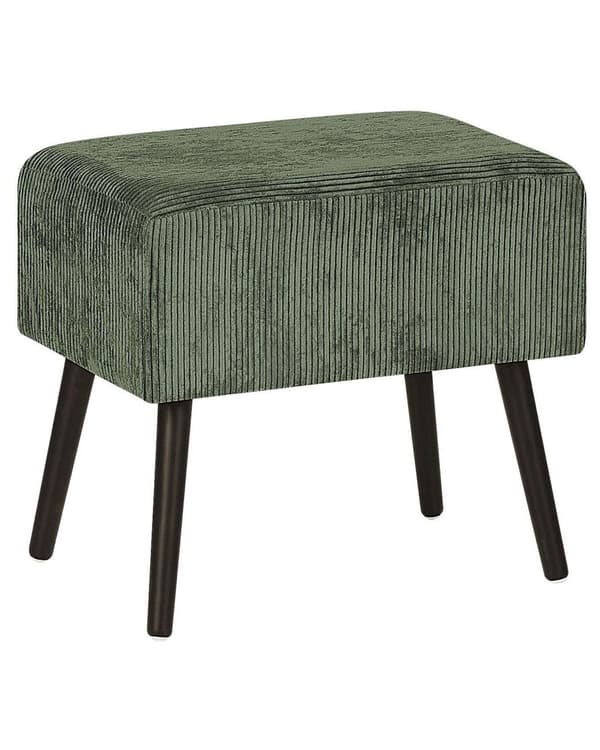 Sengebord Grøn Polstret Fløjl Stof 46 x 50 x 35 cm Lille Natbord med Skuffe Kuffert Form Opbevaring Moderne Design Sjov Tilbehør Soveværelse