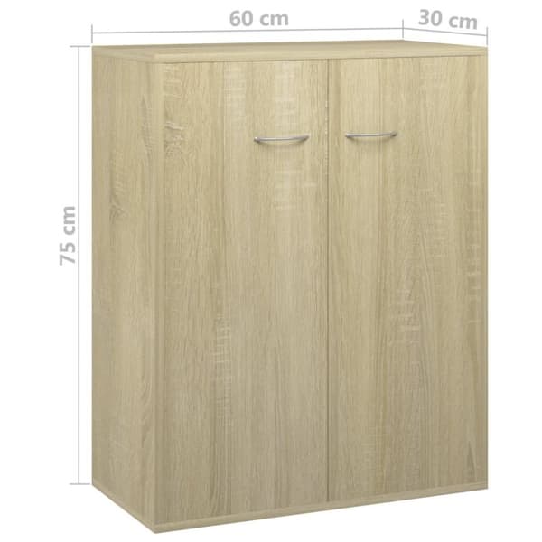 vidaXL Skjenk sonoma eik 60x30x75 cm sponplate