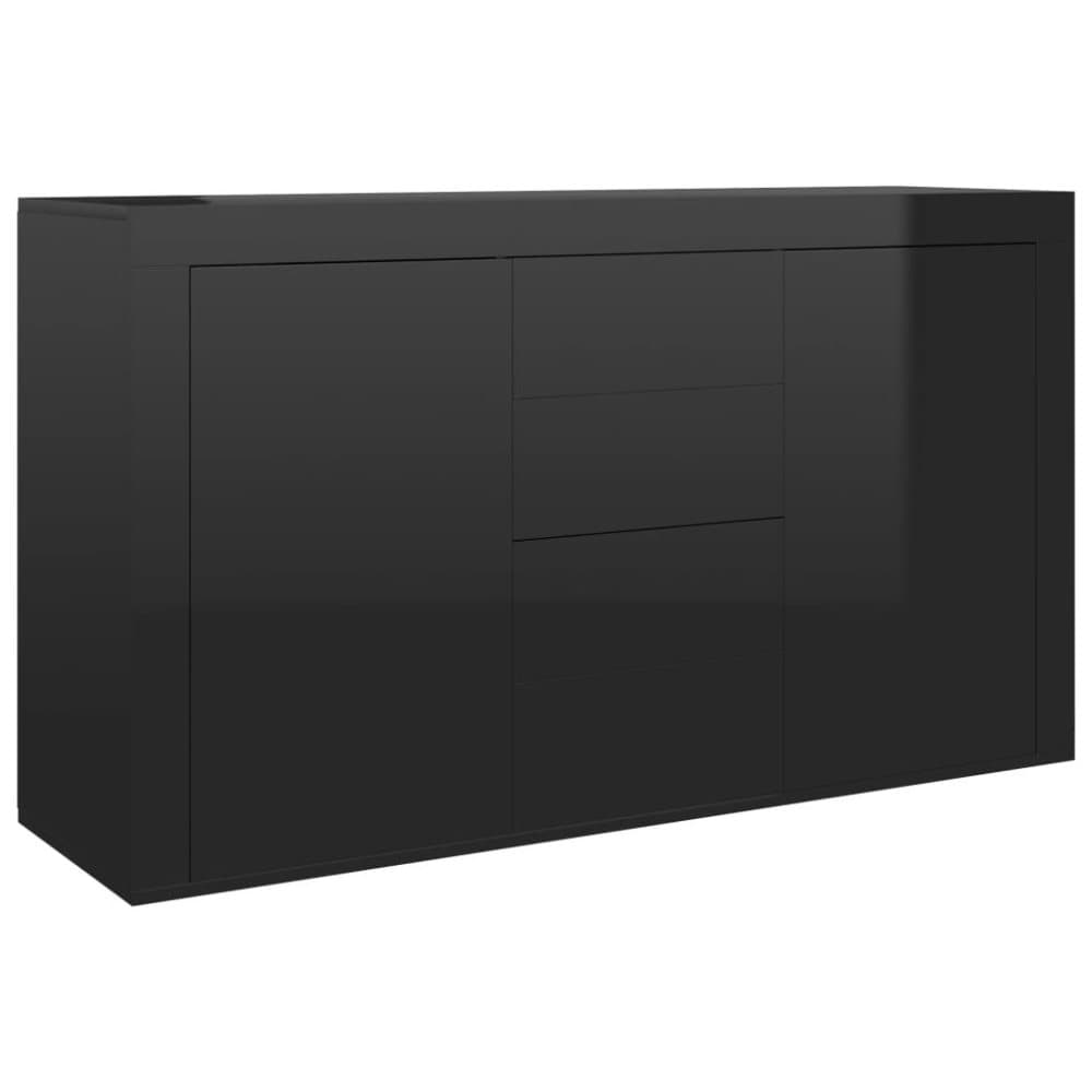vidaXL Senkki korkeakiilto musta 120x36x69 cm lastulevy