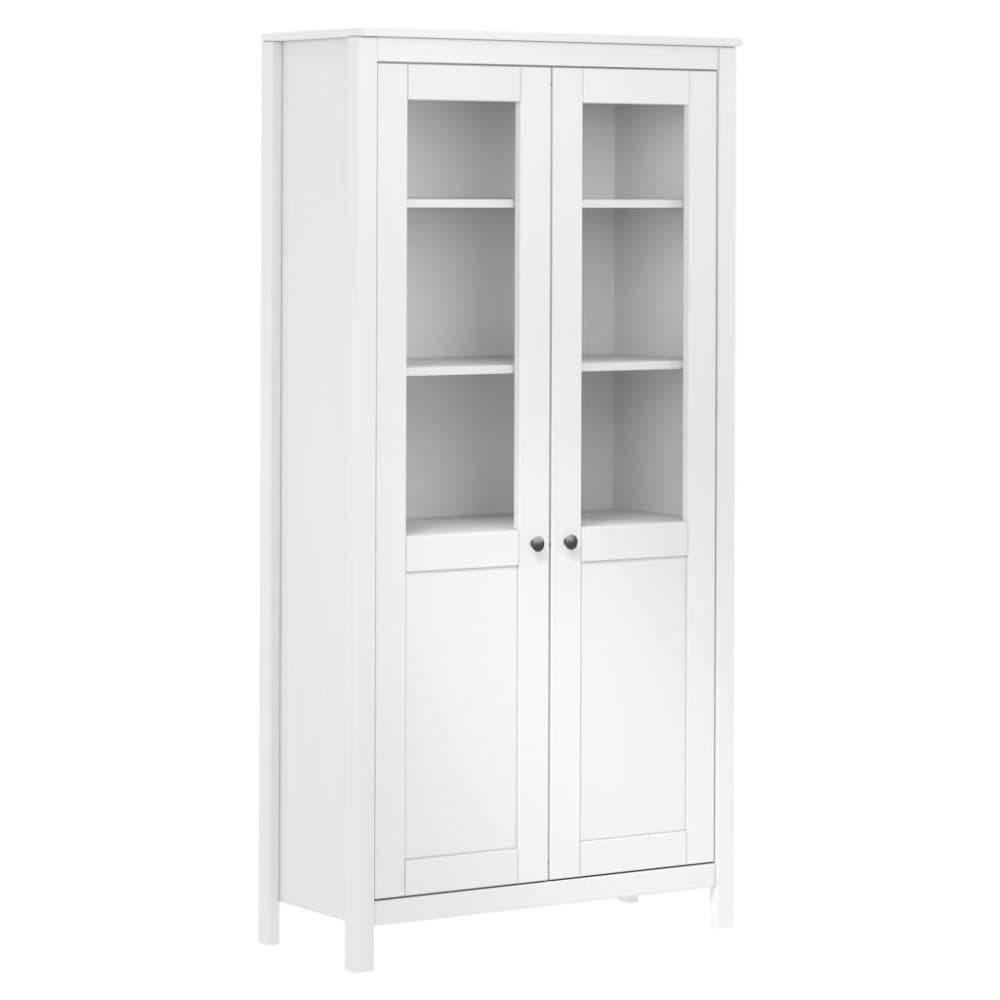 vidaXL Vitriini Hill Range valkoinen 85x37x170,5 cm täysi mänty